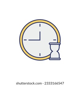 Alarm clock flat color icon. Time management, deadline, time management. Vector illustration