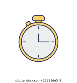 Flachfarbsymbol der Weckuhr. Zeitmanagement, Frist, Zeitmanagement. Vektorgrafik