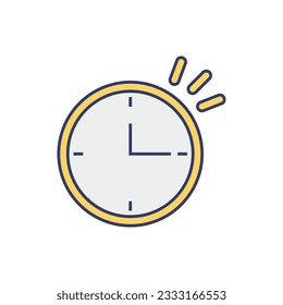 Icono de color plano del reloj de alarma. Gestión del tiempo, fecha límite, gestión del tiempo. Ilustración del vector