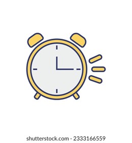 Alarm clock flat color icon. Time management, deadline, time management. Vector illustration