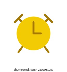 Icono Ui de color plano del reloj de alarma. Despierta en la rutina matutina. Aumentando la alerta. Dispositivo de advertencia. Elemento simple relleno para la aplicación móvil. Pictograma sólido colorido. Ilustración RGB aislada por vectores