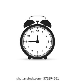 Alarm clock. Flat design style. Vector illustration.