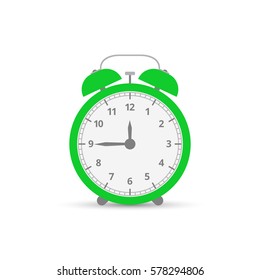 Alarm clock. Flat design style. Vector illustration.