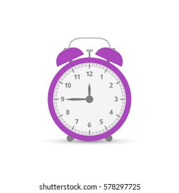 Alarm clock. Flat design style. Vector illustration.