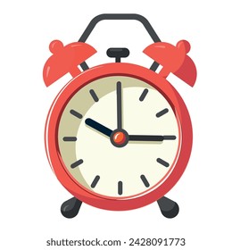 Alarm clock. Flat design. Vector illustration. 