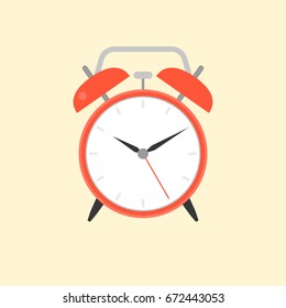 Alarm Clock, Flat Design Vector