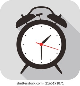 alarm clock flat fashion icon design, watch icon, vector