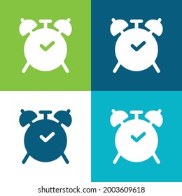 Alarm-Uhr Flat vier Farbe minimale Icon-Set