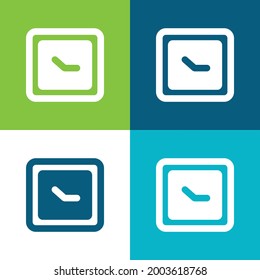 Alarm Clock Flat four color minimal icon set