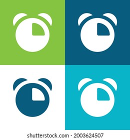 Reloj de alarma Plano cuatro colores conjunto de iconos mínimo