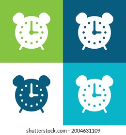 Alarm Clock Flat four color minimal icon set