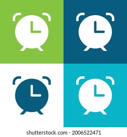 Reloj de alarma Plano cuatro colores conjunto de iconos mínimo