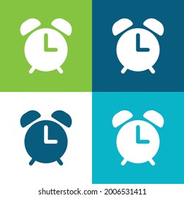 Alarm Clock Flat four color minimal icon set