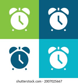 Reloj de alarma Plano cuatro colores conjunto de iconos mínimo