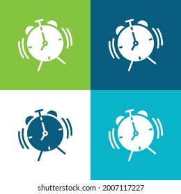 Reloj de alarma Plano cuatro colores conjunto de iconos mínimo