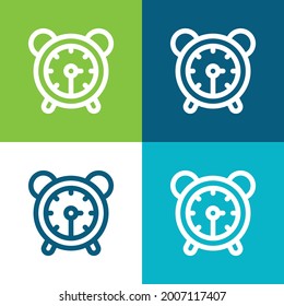 Alarm Clock Flat four color minimal icon set