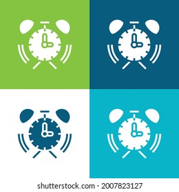 Alarm-Uhr Flat vier Farbe minimale Icon-Set