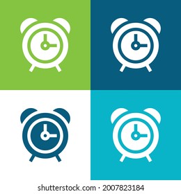 Alarm Clock Flat four color minimal icon set