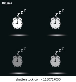 Alarm clock flat grayscale vector icon.