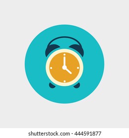 Alarm clock flat icon illustration