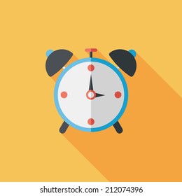 alarm clock flat icon with long shadow,eps10