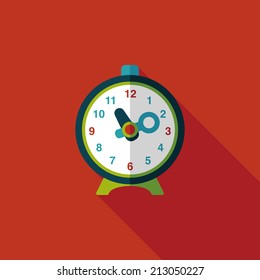 alarm clock flat icon with long shadow,eps10