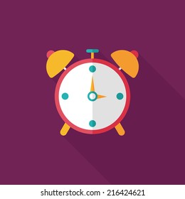 alarm clock flat icon with long shadow,eps10