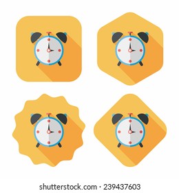 alarm clock flat icon with long shadow,eps10