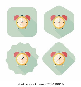 alarm clock flat icon with long shadow,eps10