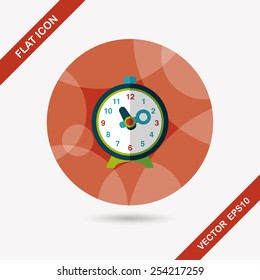 alarm clock flat icon with long shadow,eps10
