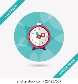 alarm clock flat icon with long shadow,eps10