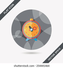 alarm clock flat icon with long shadow,eps10