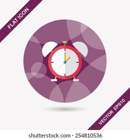 alarm clock flat icon with long shadow,eps10