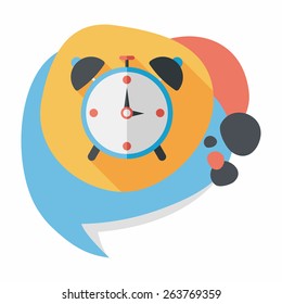 alarm clock flat icon with long shadow,eps10