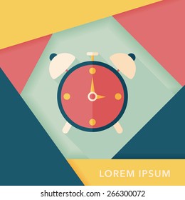 alarm clock flat icon with long shadow,eps10