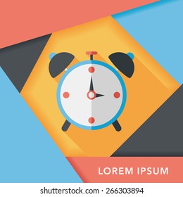 alarm clock flat icon with long shadow,eps10