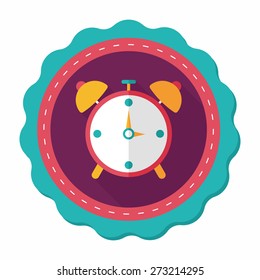 alarm clock flat icon with long shadow,eps10