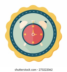 alarm clock flat icon with long shadow,eps10