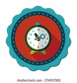 alarm clock flat icon with long shadow,eps10