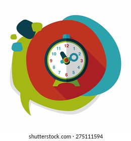 alarm clock flat icon with long shadow,eps10