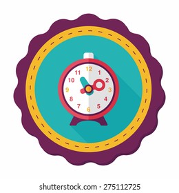 alarm clock flat icon with long shadow,eps10