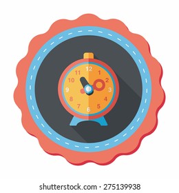alarm clock flat icon with long shadow,eps10