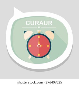 alarm clock flat icon with long shadow,eps10