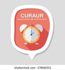 alarm clock flat icon with long shadow,eps10