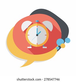 alarm clock flat icon with long shadow,eps10