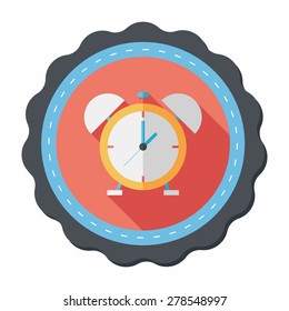 alarm clock flat icon with long shadow,eps10