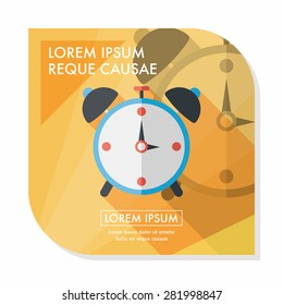 alarm clock flat icon with long shadow,eps10