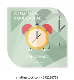alarm clock flat icon with long shadow,eps10