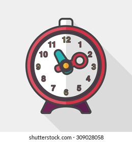 alarm clock flat icon with long shadow,eps10
