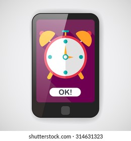 alarm clock flat icon with long shadow,eps10